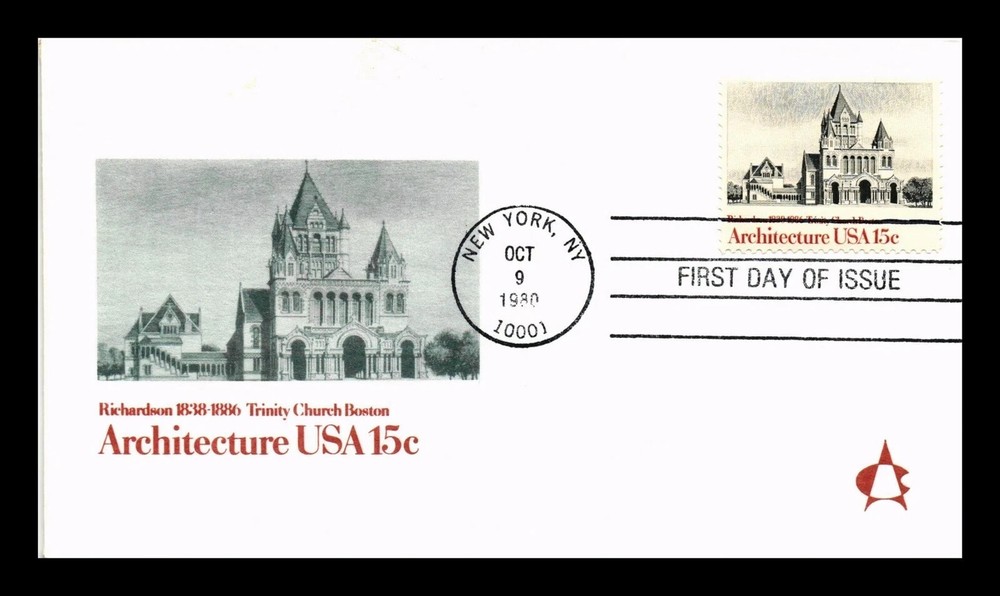 ARCHITECTURE BOSTON TRINITY CHIRCH  1980 ANDREWS CACHET FDC UNADDR