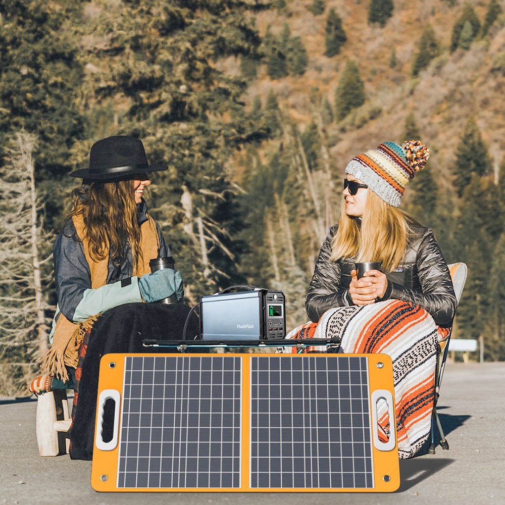 Flashfish TSP18V 60W Foldable Solar Panel Portable Solar Charger with DC/USB