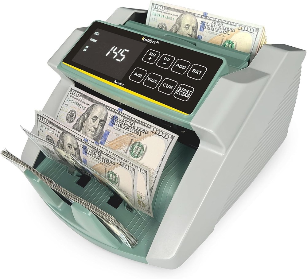 Professional Bill Counter, 1500 Notes/Min, Multi-Currency, UV/MG/IR Detection