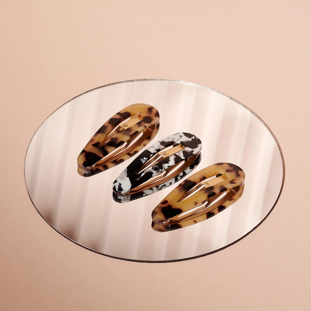 The Hair Edit Snap Triangle Tortoise Barrettes