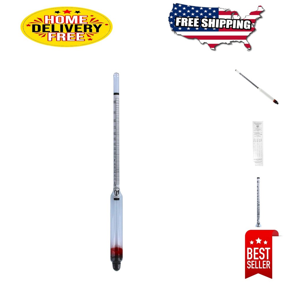 Professional Grade Alcohol Tester - 0-200 Proof Hydrometer for Home Distilling