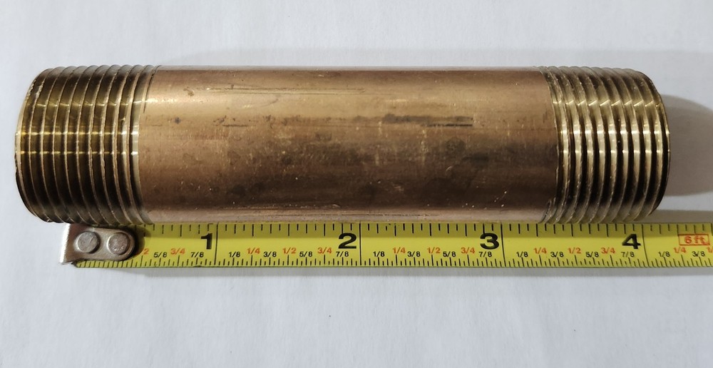 3/4" x 4" Red Brass Pipe Nipple