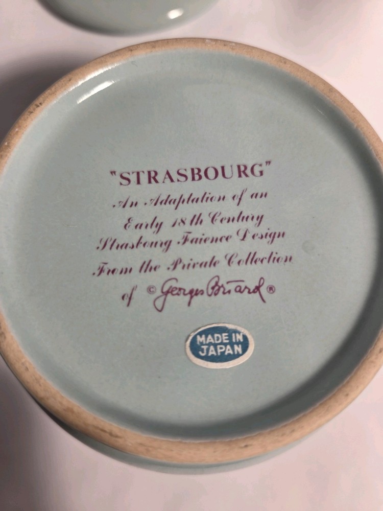 George Briard Strasbourg pattern creamer and covered sugar.