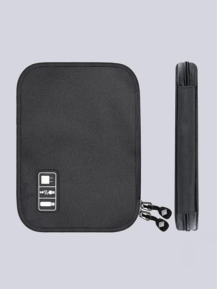 Universal Protective Travel Case for Small Electronics cable Accessories - Black