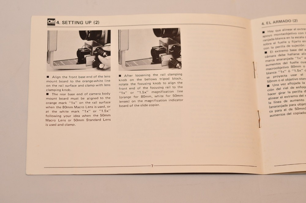 Olympus OM System Slide Copier Instructions, Original, c1978, Not a Copy!