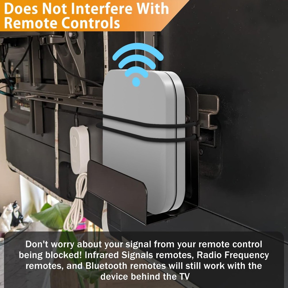 Cable Box Mount, Modem Adjustable Wall Mount Bracket Black
