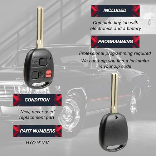2X Keyless Entry Remote Key Fob Replacement 3-Button for 1998 1999 2000 Two