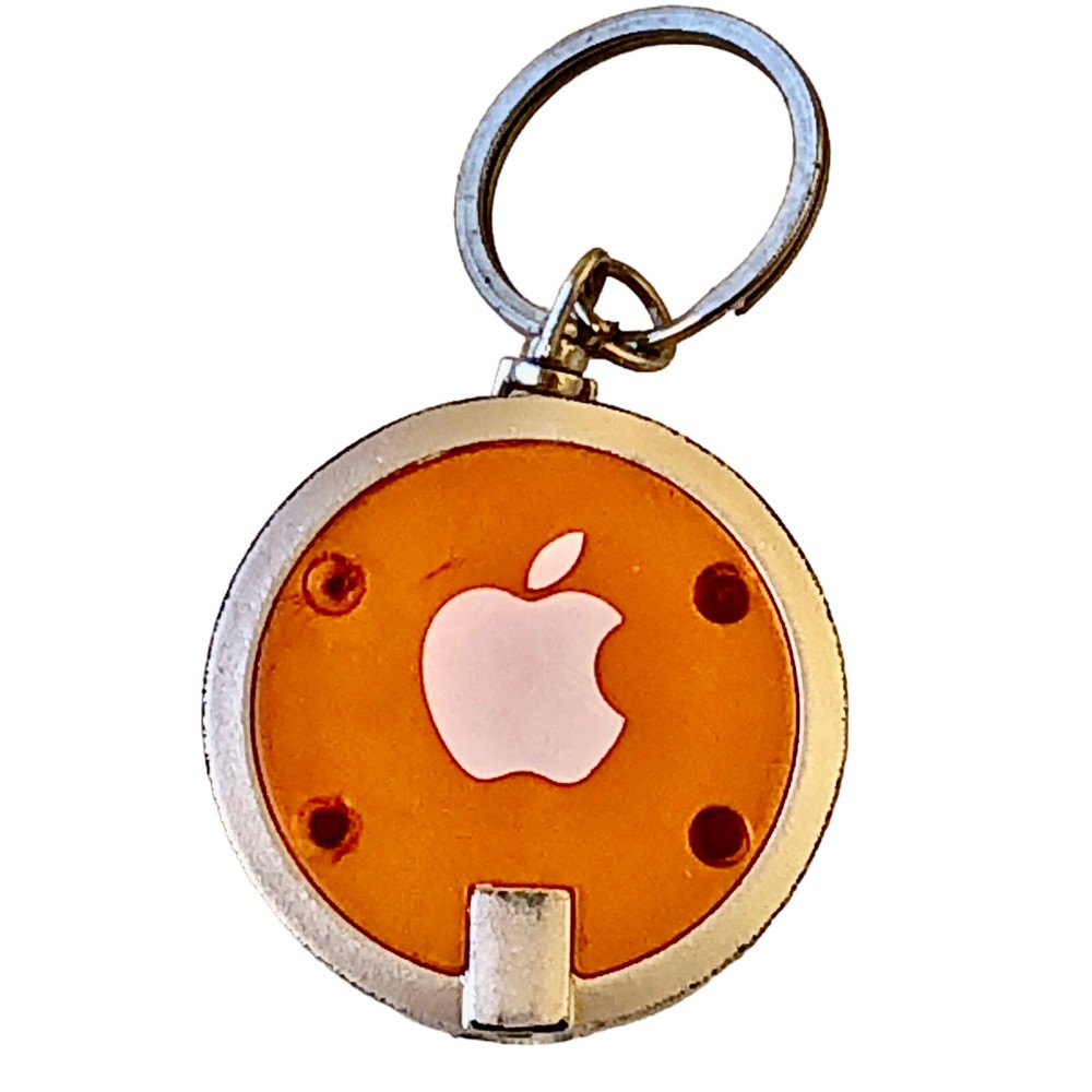 Apple Computer Logo Keychain & Mini LED Flashlight used