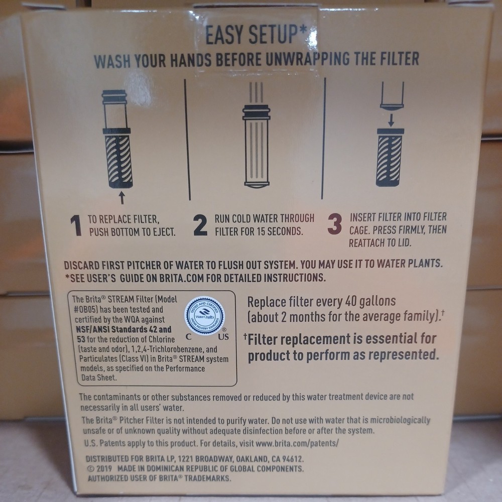 Brita STREAM Filter As You Pour Pitcher Replacement Filters 2 two Pack NIP NEW