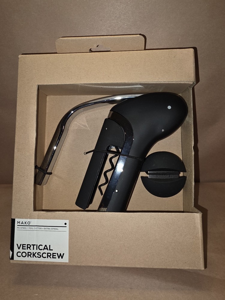 Mako Vertical Corkscrew Non Stick Vertical Spiral 20,000 Cork Pulls Premium
