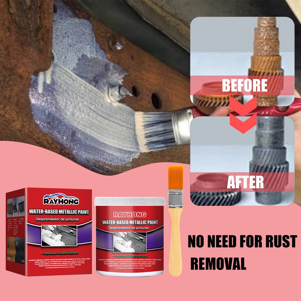 2 PACK Metal Rust Remover Water-based Metallic Paint Rust Conversion Agent