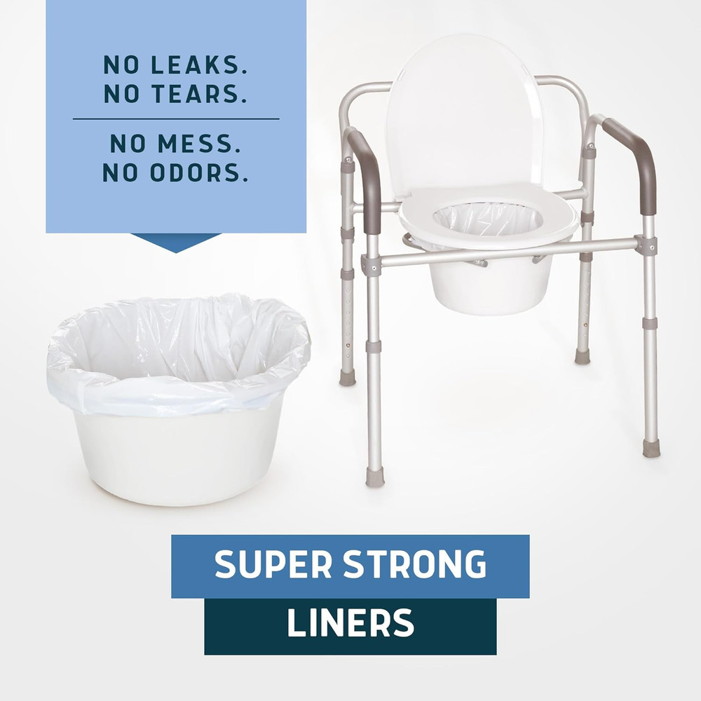 Lunderg Commode Liners - Value Pack 100 Count Universal Fit-Medical Grade New