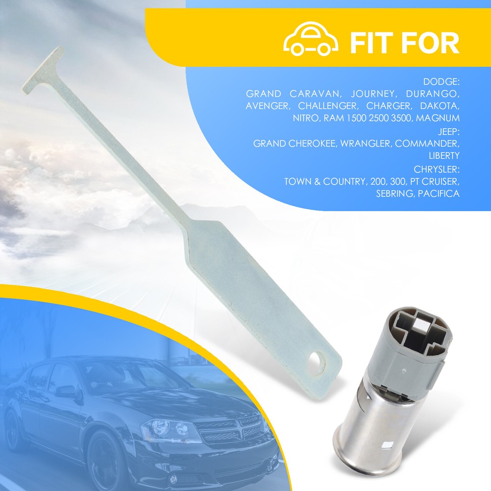 12V Car Cigarette Lighter Socket & Removal Tool for Dodge Jeep Chrysler