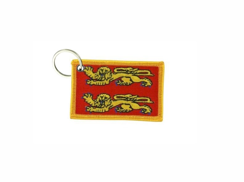 Embroidered Normandy Flag Keychain Patch Badge Multicolor Fabric