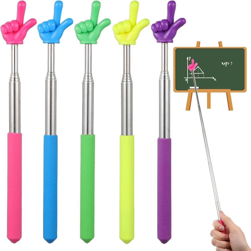 5 Pcs Telescopic Teacher Pointer Extendable Finger Pointer Stick For Classroom