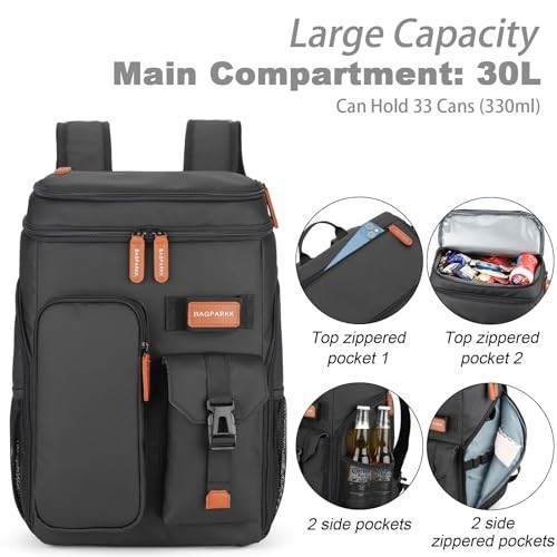Insulated Cooler Backpack for 33/45 Cans, Leakproof Double Deck, Lightweight Tra