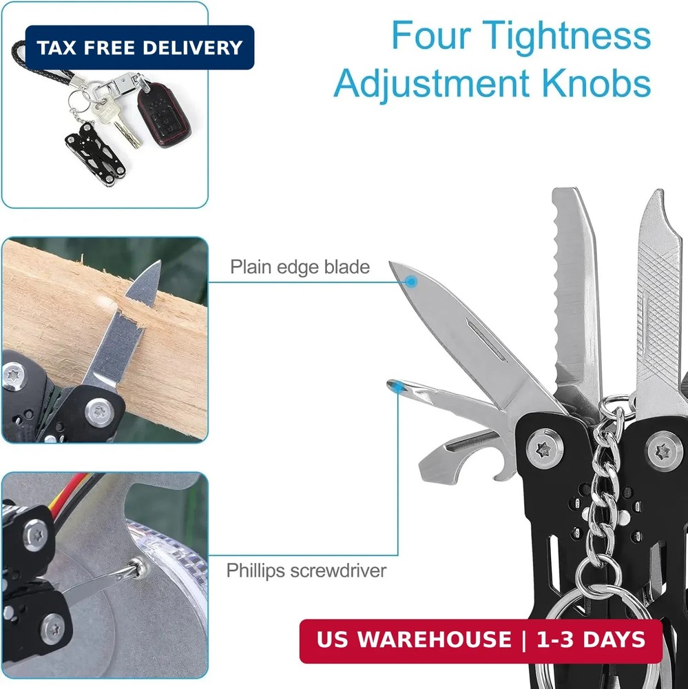 2PCS Bovgero Mini Multitool Pliers 15 in 1, Handmade Multi Tool Plier, Premium