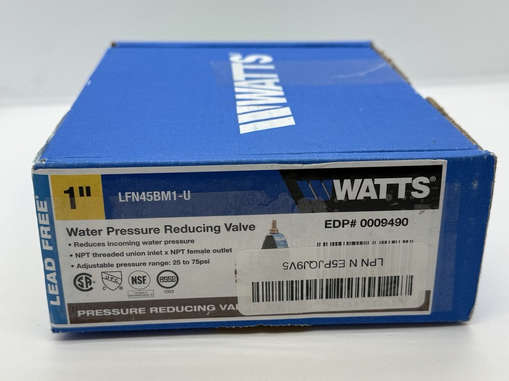 Watts 1" LFN45BM1-U Lead Free Cast Copper Water Pressure Reducing Valve