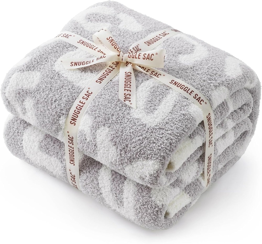 Leopard Queen Size Grey Microfiber Fluffy Warm Cozy Fuzzy Soft Blanket