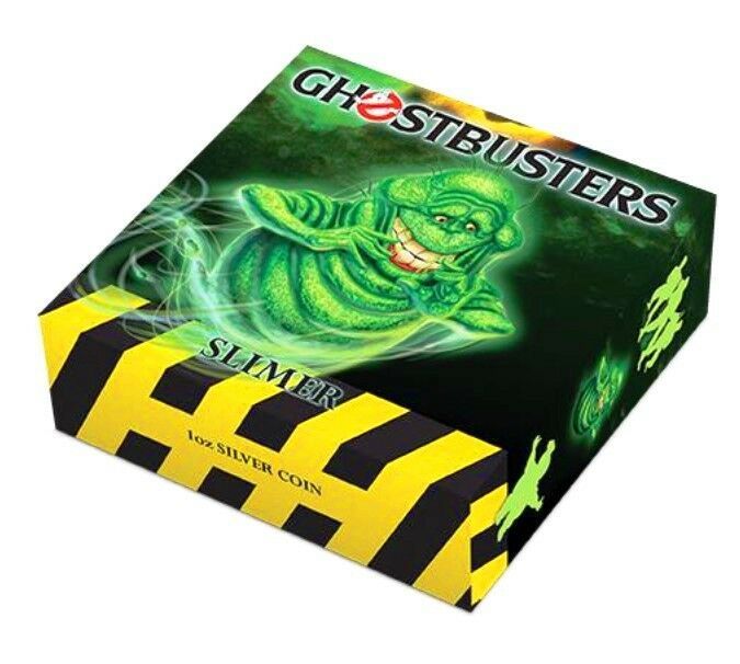 2017 Perth Mint Tuvalu GHOSTBUSTERS SLIMER 1 oz SIlver Proof $1 Coin PCGS MS70