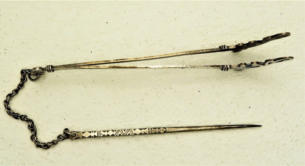 Ottoman Solid silver Pipe tool Engraved Dedication Turga and Sah Marks 900 fine