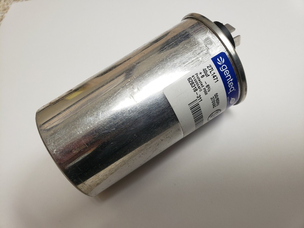 628318-311 RUN Genteq Capacitor 40UF At 370vac -Used- Tested.
