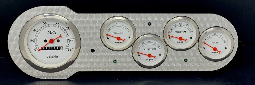 1953 1954 Chevy Car 5 Gauge Dash Panel Engine Turned Insert Set White