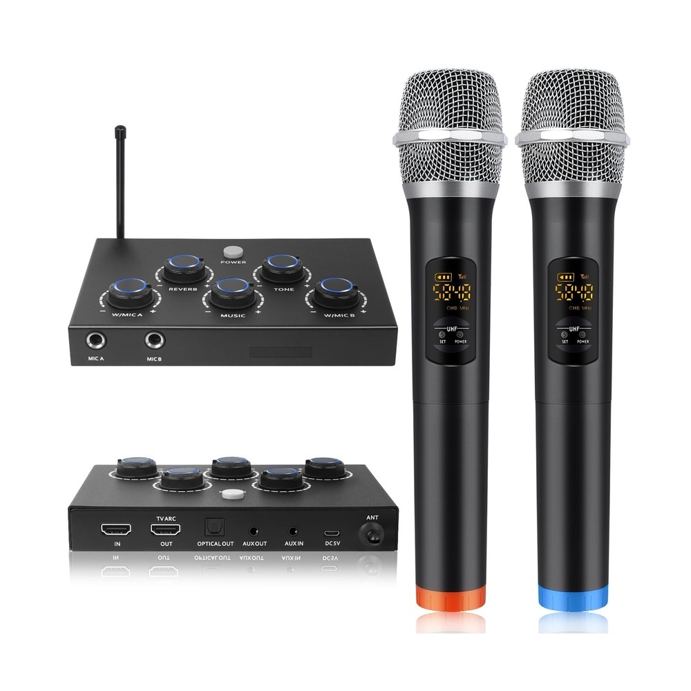 Karaoke Microphone Wireless System, Portable Karaoke Microphone Mixer System ...