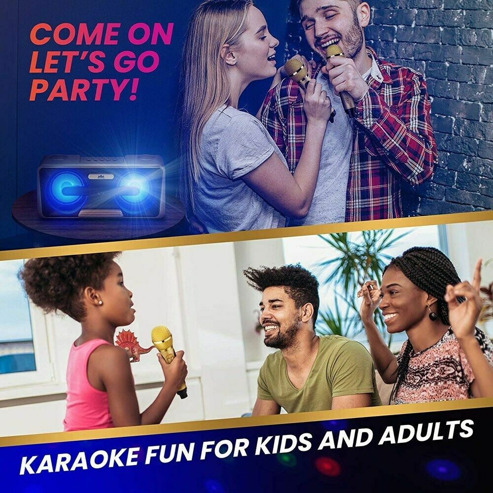 KaraoKing Karaoke Machine 2 Wireless Karaoke Microphone Bluetooth Compatible