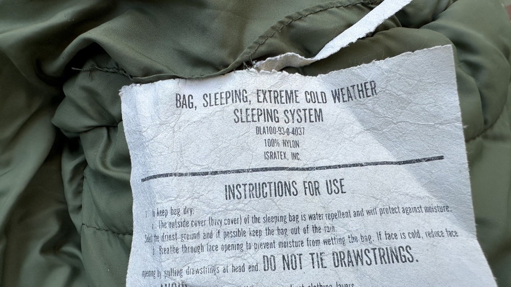 🇺🇸 USGI Extreme Cold Weather Sleeping System Sleeping Bag OD Green