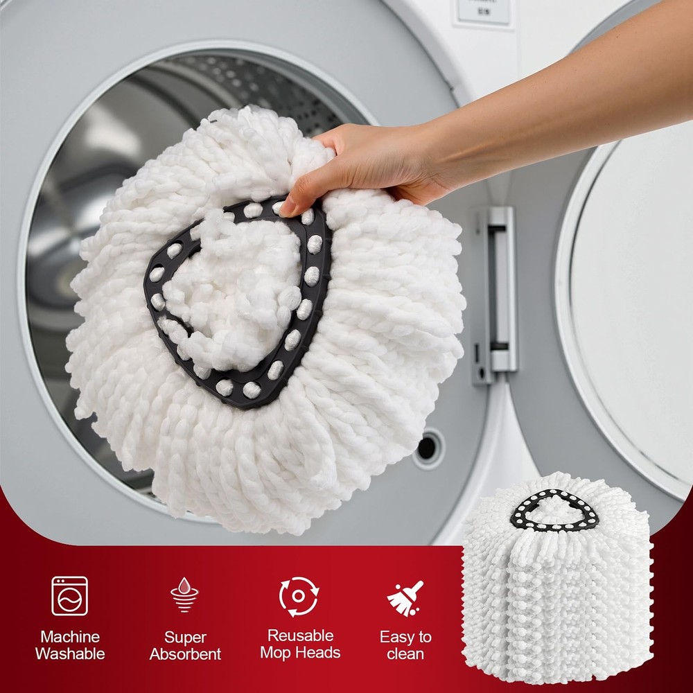 20 Pack Spin Mop Refills Head, Mop Heads for Spin Mop, Washable Microfiber Mo...