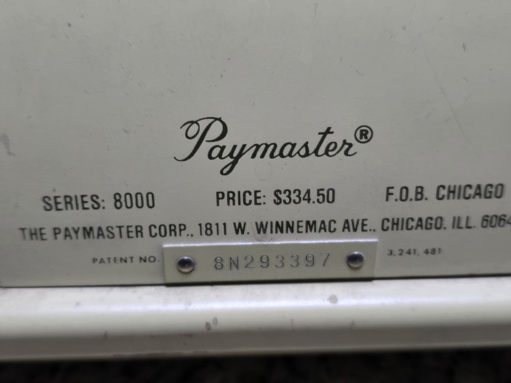 PAYMASTER SERIES 8000 Ribbon Check Writer