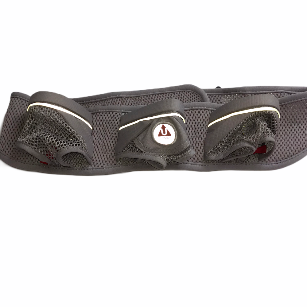 Thunderbolt Ultimate Direction Running Hip Belt. Hydration Zipper Pocket. Gray