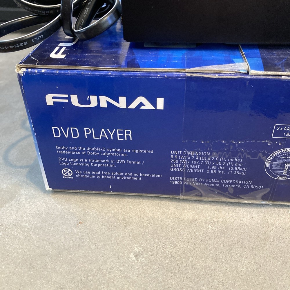 FUNAI DVD/CD Player Model #DP100FX5 Tested Works With Remote Original Box