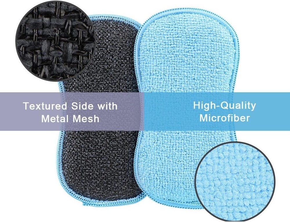 HOMEXCEL 12 Pack Multi-Purpose Scrub Sponges Kitchen, Dish Sponge, Non-Scratch M