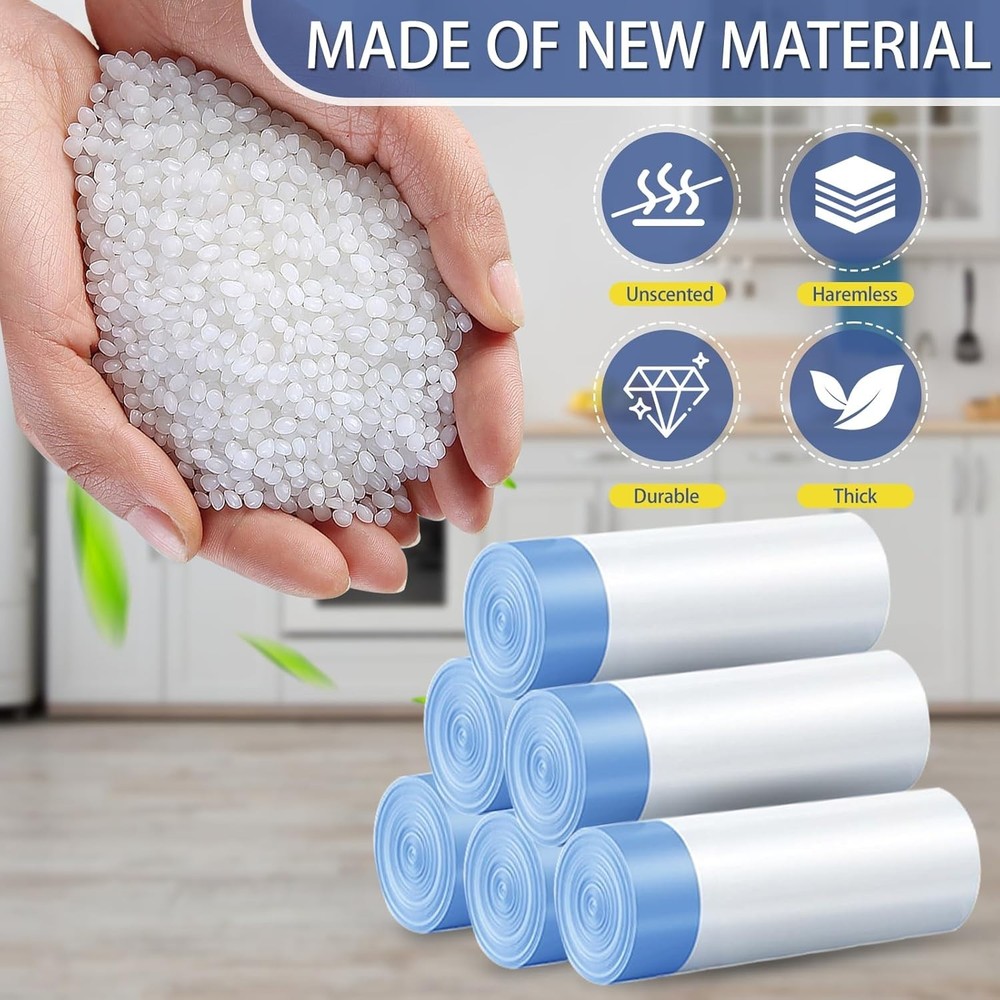 120 Count Heavy-Duty 15 Gallon Drawstring Garbage Bags for Yard & Kitchen