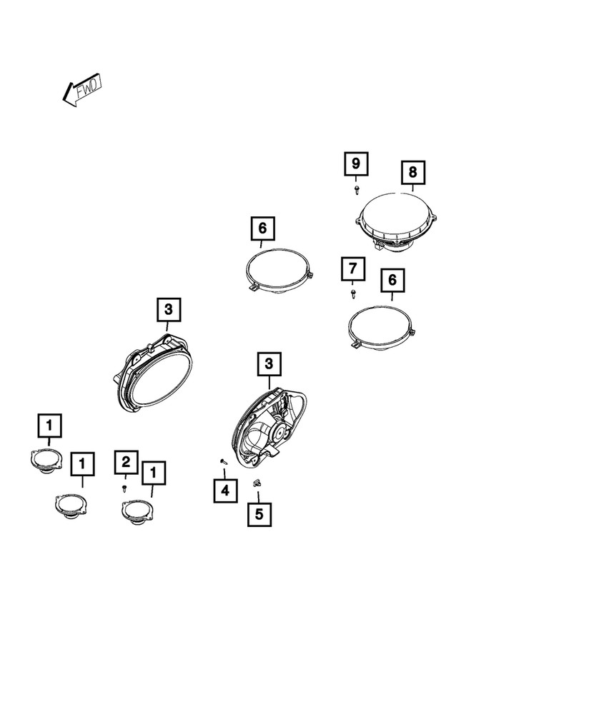 Genuine Mopar Front Speaker 5091629AA