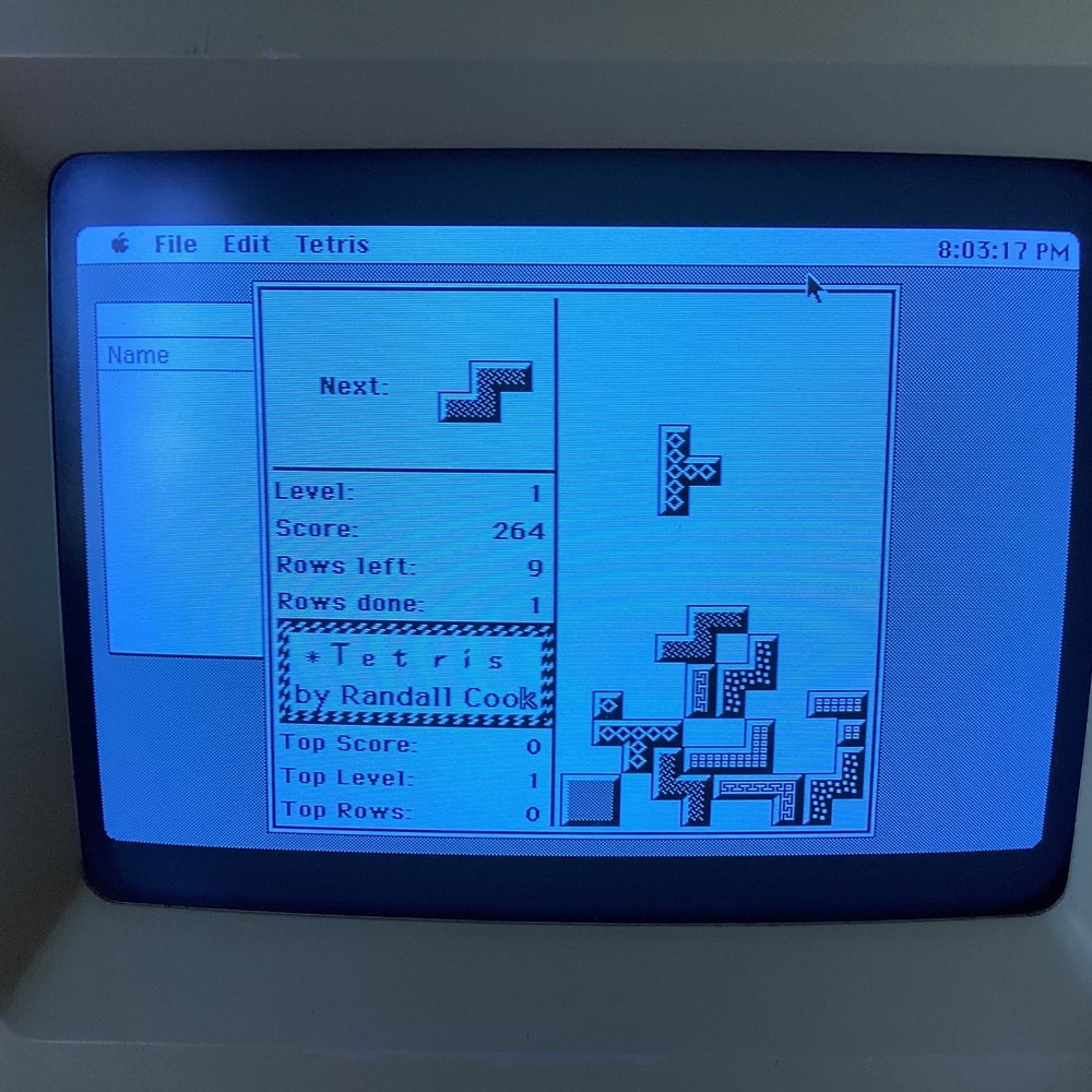 Vintage Macintosh Mac Program Game WESLEYAN TETRIS 800K Disk Plus, SE, Classic!