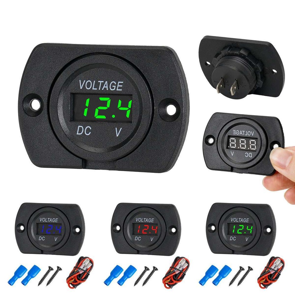 Volt Gauge Meter Voltage LED Digital Display DC 12V-24V Car Panel Voltmeter