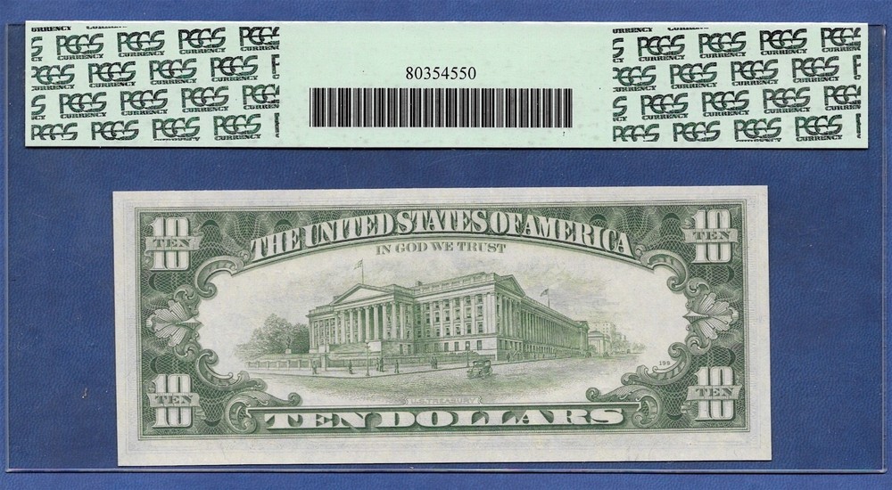 🇺🇸 1974 $10 ERROR ♚♚MISALIGNED OVERPRINT♚♚ PCCGS GEM NEW 65 PPQ