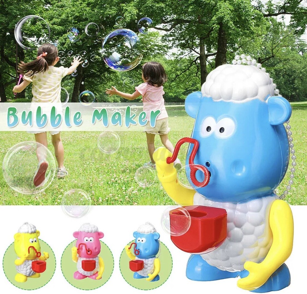 Pink Sheep--Kids Bubble Machine Automatic Bubble Blower + Light and sound