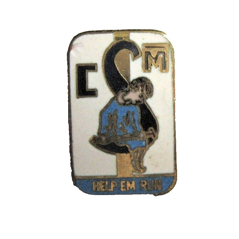 VTG CSM Help 'Em Run Lapel Pin Shriner Temple