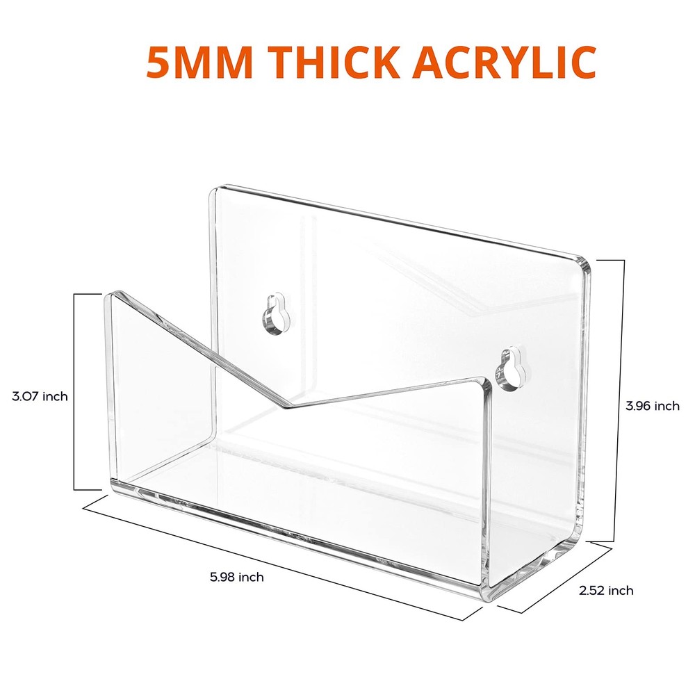 Acrylic Mail Holder Desk Envelope Organizer Clear 2 Pack