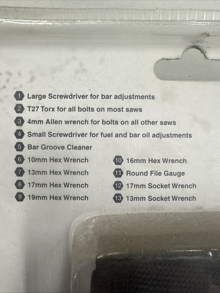 Multi-Tool for Chainsaws - Hex, Socket, Screwdrivers, File Gauge & More