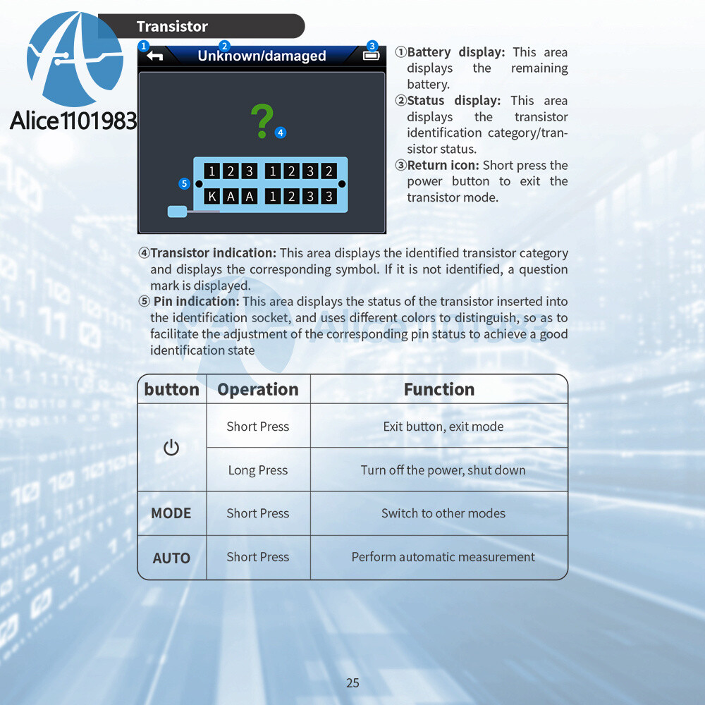 DSO-TC4 Oscilloscope 10MHz 48Ms/s Transistor Tester Electronics Component Tester