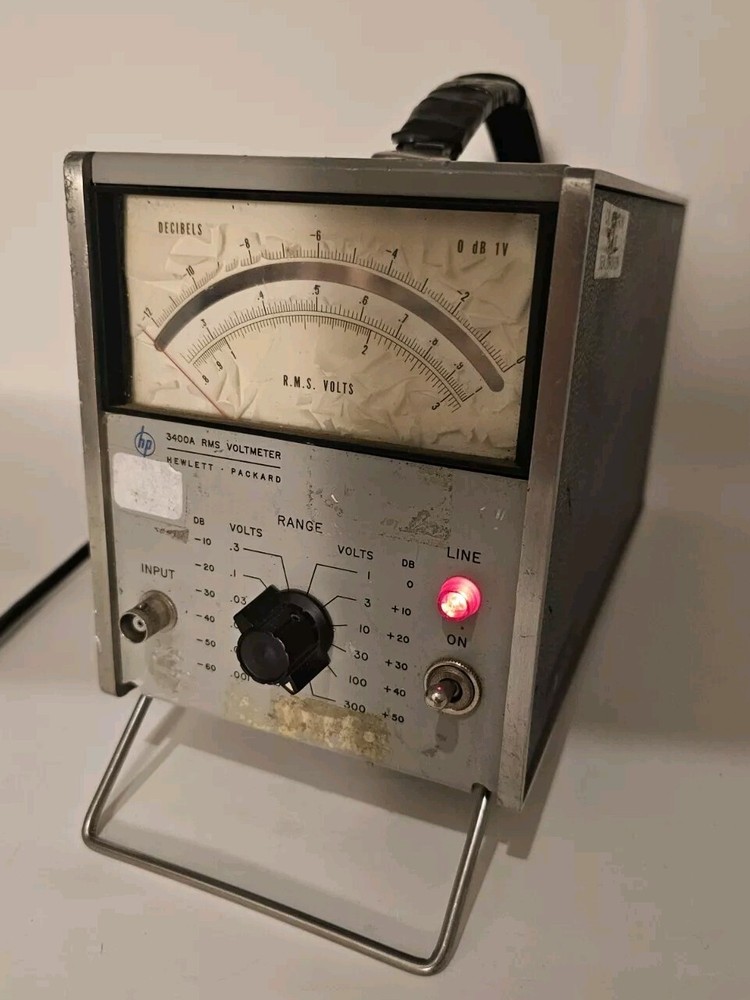 HP Hewlett Packard 3400A RMS Voltmeter w Option C35 - Powers On