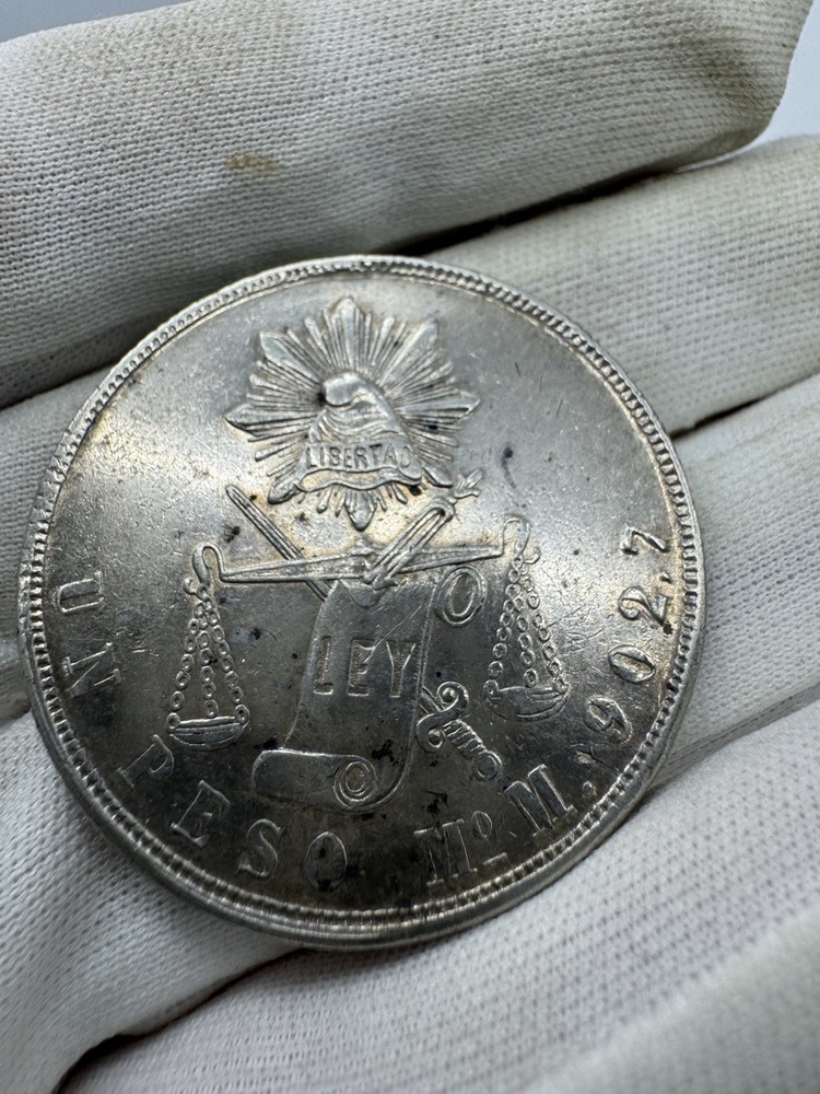 1872 Mexico 1 Peso Silver Coin