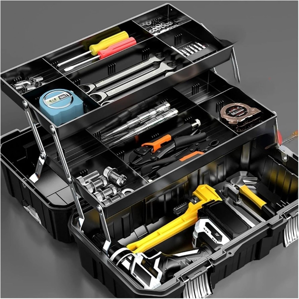 Empty Large Tool Box 3-stage Storage Case Organizer Waterproof Plastic Pelican H