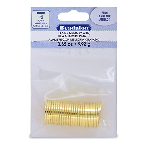 Flat Memory Wire for Beading, 0.35-Ounce Ring Gold