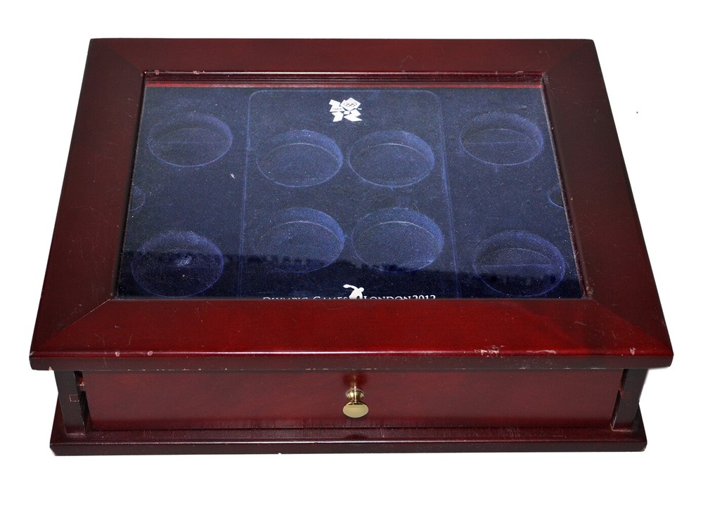 2 Large Empty Wooden Box for Crown Size World coins(24)